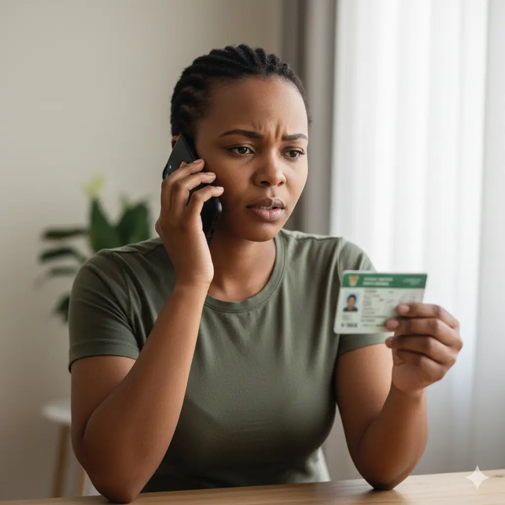 Applicant calling SASSA toll-free helpline to check SRD R370 grant application status