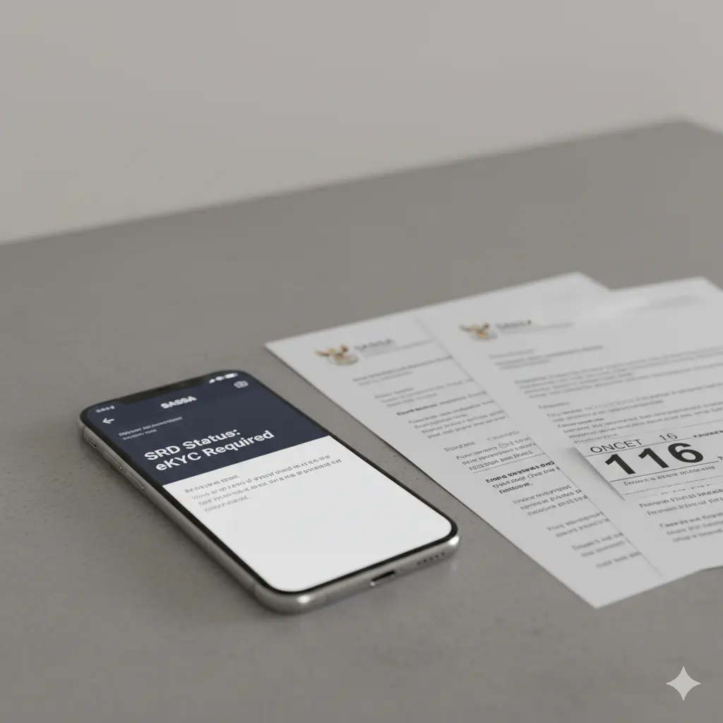 SASSA SRD EKYC biometric identity verification process using fingerprint and facial scan