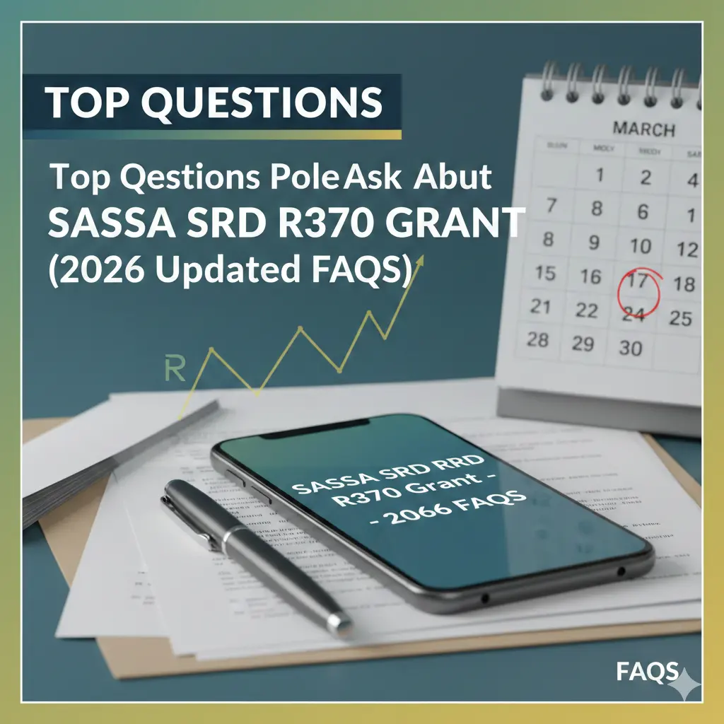 SASSA SRD R370 grant 2026 guide with top FAQs, status check, payment dates, appeals, and 2027 extension update