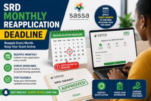 SRD Monthly Reapplication Deadline and SASSA grant renewal process online